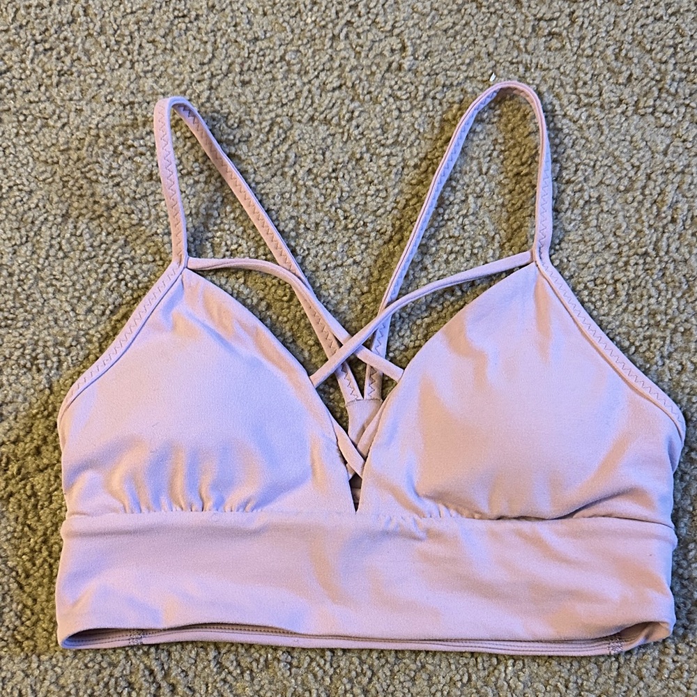 Lululemon Women's Lilac Pink Strappy Sports Bra